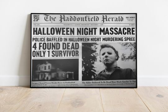 Halloween Poster, Michael Myers Wall Art, Rolled Print Art, Movie Poster Gift