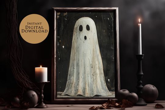 Discover Spooky Ghost Print Ghost Halloween Halloween Halloween Poster, Gothic Art Spooky Season