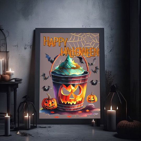 Discover Printable Dark Academia Halloween Poster, Halloween Art Print for Halloween Decor