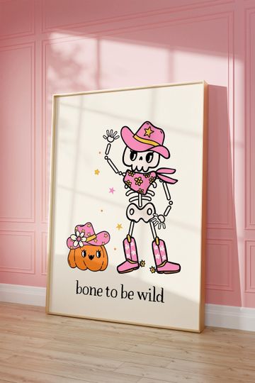 Discover Halloween Cowgirl Art Print, Pastel Decor, Spooky Printable Wall Art