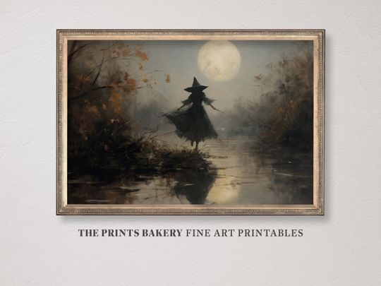 PRINTABLE Halloween Vintage Print, Witchy Farmhouse Prints