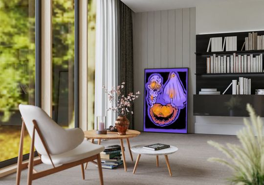 Discover Halloween Poster, Halloween Ghost Print, Skull Halloween Poster