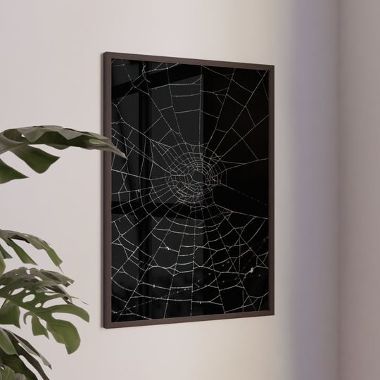 Halloween Spider Web Print, Spider Web Image, Digital Download, Halloween Poster