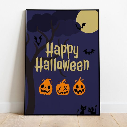 Discover Happy Halloween - printable poster, printable wall art, downloadable print