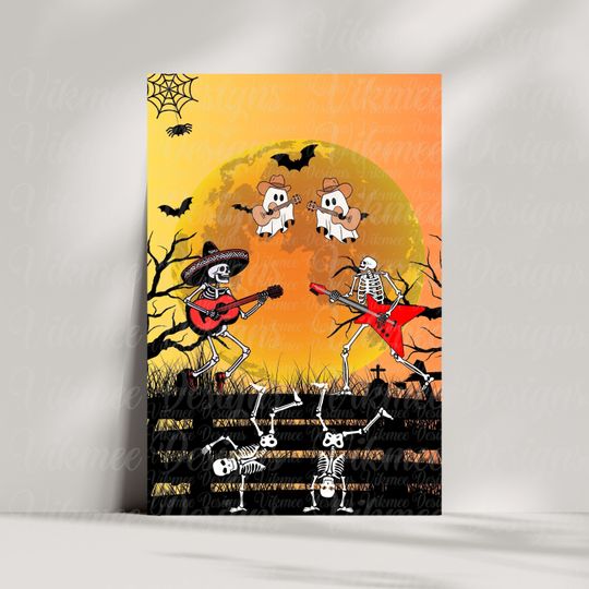 Discover Dancing Skeleton png jpg Halloween printable wall art gift halloween decor