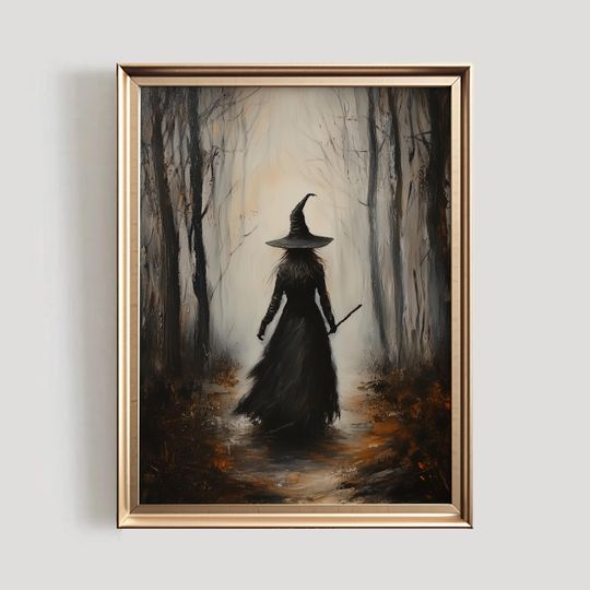 Witchy Halloween Decor | Witch PRINTABLE Wall Art | Vintage Style Halloween Print