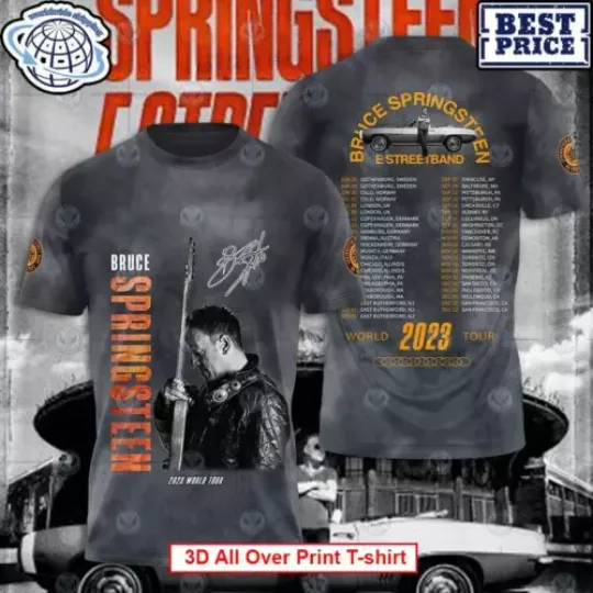 Discover Bruce Springsteen E Street Band Tour 2023 All Over Print Unisex 3D T-Shirt