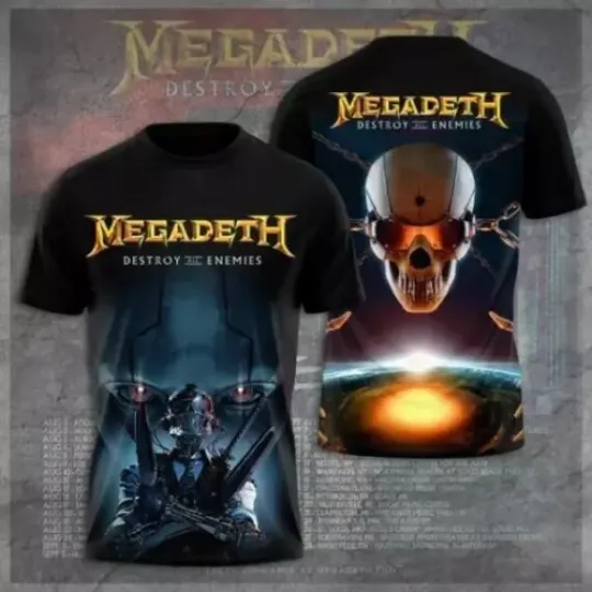 Discover Megadeth Destroy All Enemies Band 3D Unisex T-Shirt For Men Women All Size