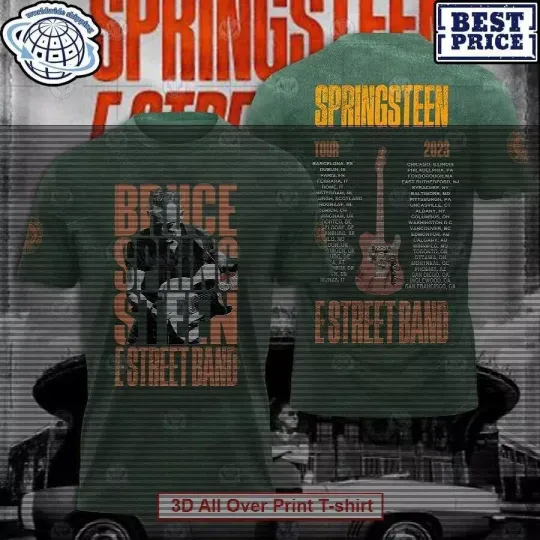 Bruce Springsteen E Street Band Tour 2023 3D All Over Print Unisex T-Shirt