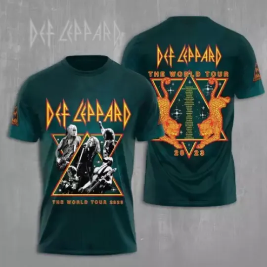 Discover Def Leppard The World Tour 2023 3D All Over Print T-Shirt Hoodie All Size