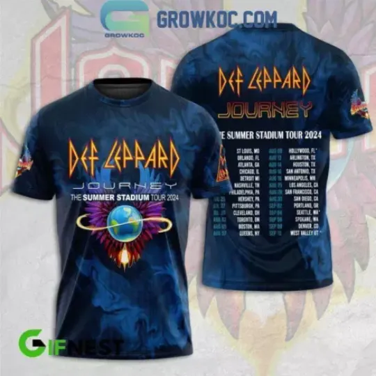Discover Def Leppard Journey The Summer Stadium Tour 2024  T-Shirt Hooie