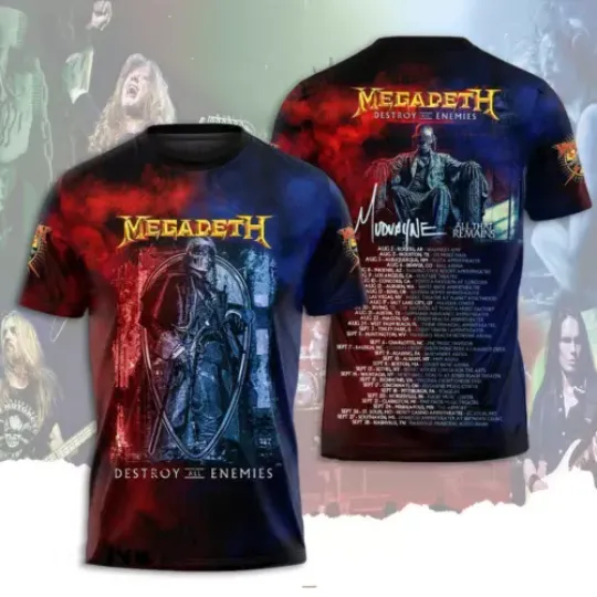 Discover Megadeth Rock Band 2024 Announces Destroy All Enemies Tour US T-shirt
