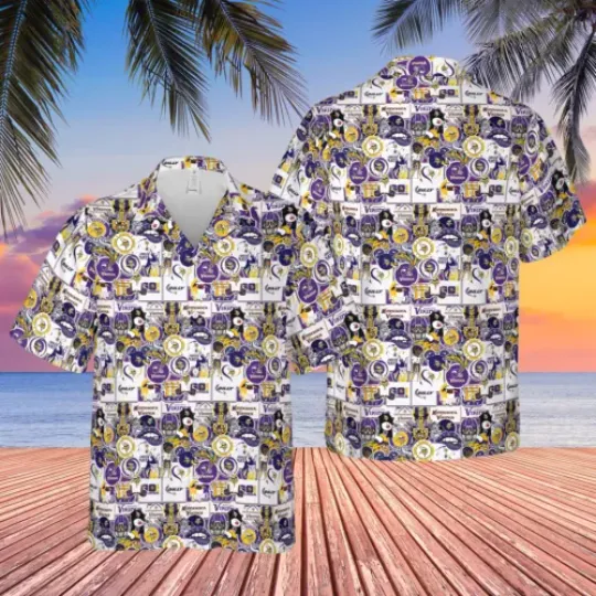 Discover Minnesota Vikingss #1 Hawaiian Shirt, button down shirt, Gift for Fan
