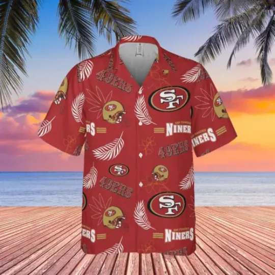 San Francisco 49ers Hibiscus Button-Up shirt, primary logo
