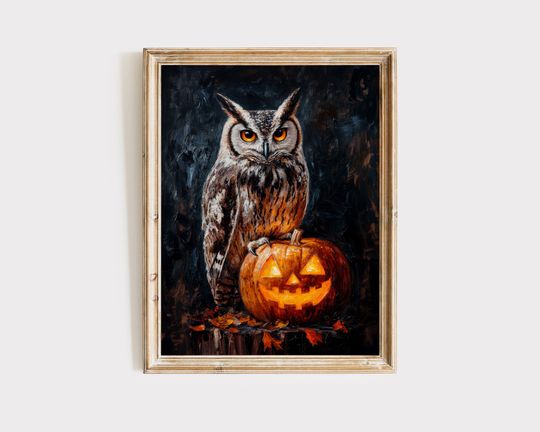 Discover Halloween Print | Owl Wall Art | Spooky Decor | Halloween Decor | Owl Halloween Print