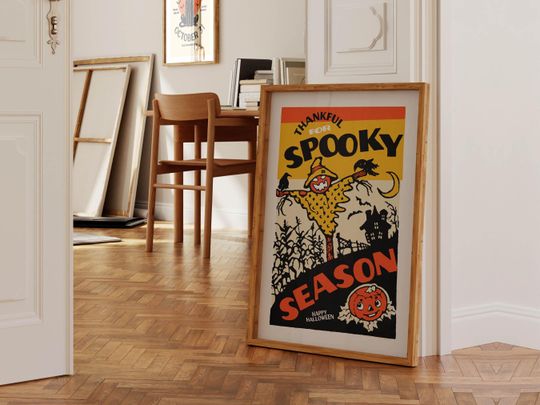 Spooky Halloween Print Retro Halloween Art Poster Kitchen Wall Art Halloween