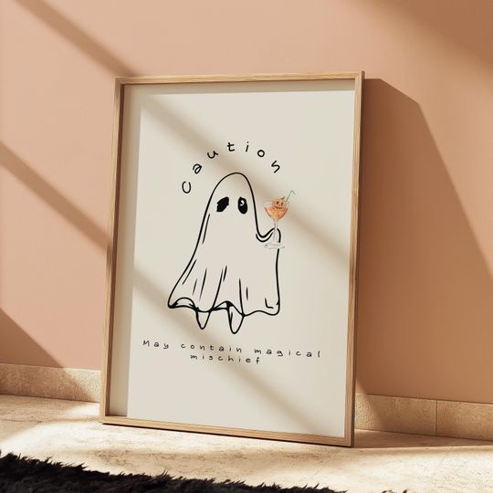 Discover funny halloween decor, minimalist halloween wall art, ghost art, halloween poster
