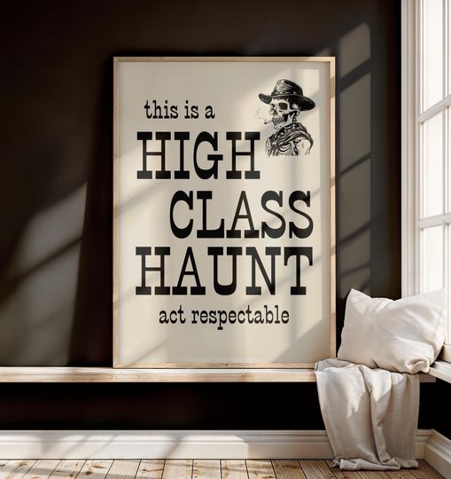 Discover Spooky Western Wall Art, Southern Gothic Decor, Cowboy Halloween Print