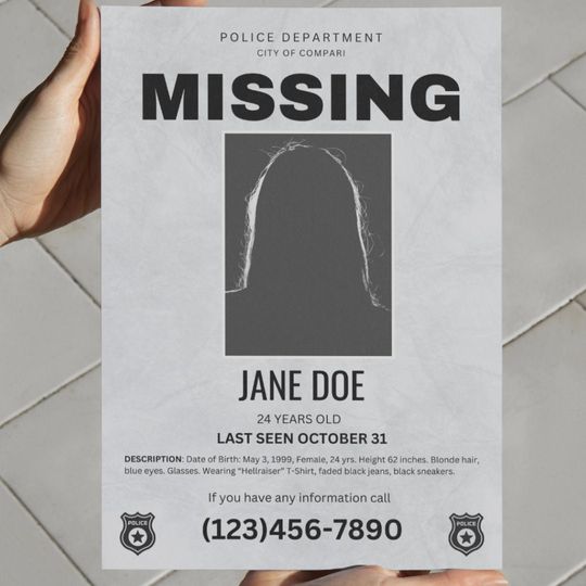 Discover Personalized Halloween 'Missing Person' Poster Template