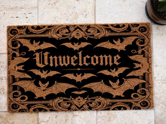 Discover Unwelcome mat bat door mat, Halloween at home, unwelcome doormat