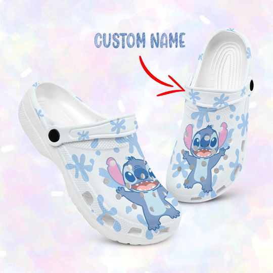 Stitch Clogs, Stitch Shoes, Kid Adult Slippers, Custom Sandals Slippers, Comfortable Slippers