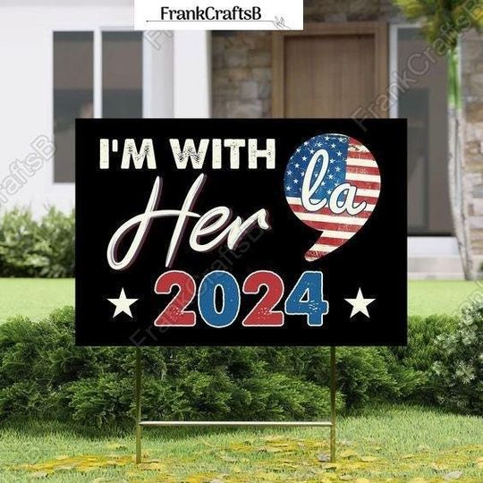 Discover Comma La Kamala Harris Yard Sign, Kamala Harris Sign, Im With Her Kamala 2024 Garden Sign, Feminist Political Sign, Im Speaking Sign