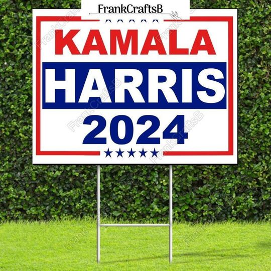 Discover Harris Walz 2024 Yard Sign, Kamala Harris Garden Sign, President Kamala Lawn Sign, Campaign Election 2024 Sign, Democratic Sign