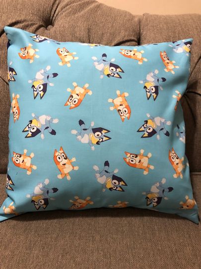 Discover BlueyDad and Bingo throw pillow