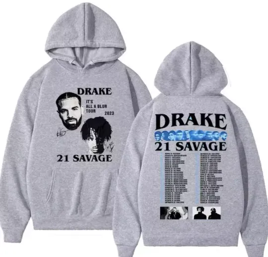 Discover Vintage Rapper Drake Graphic Hoodie, Hip Hop Double Sides Hoodie