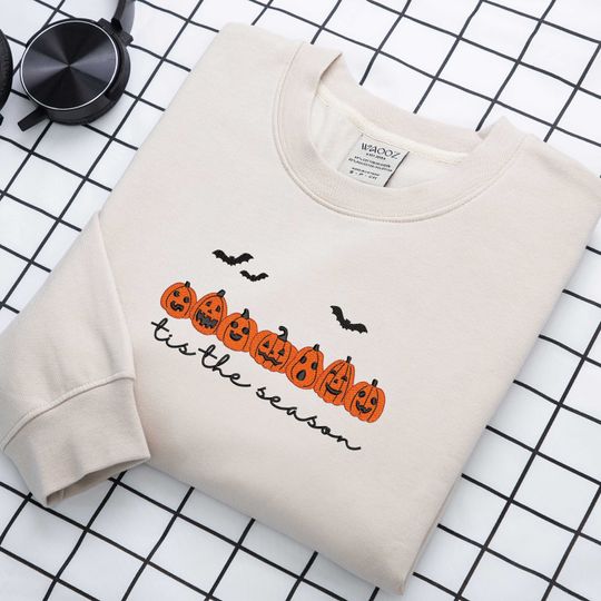 Discover Tis The Season Halloween Shirt Halloween Embroidered Sweatshirt