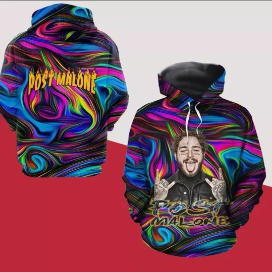 Post Malone 3D Hoodie, Post Malone Hip Hop Rap Shirt, Post Malone Graphic Hoodie