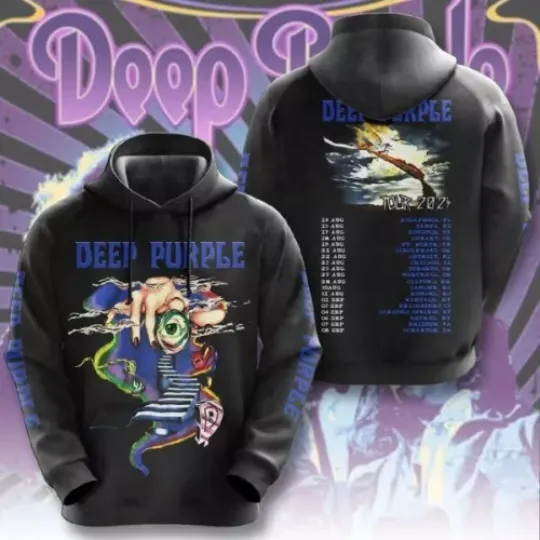 Deep Purple 3D Apparel, Tour Band 2024, 3D Hoodie Gift For Unisex