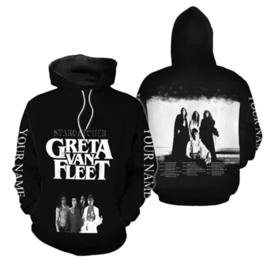 Discover Custom Name Greta Van Fleet Starcatcher World Tour 2024 3D Hoodie