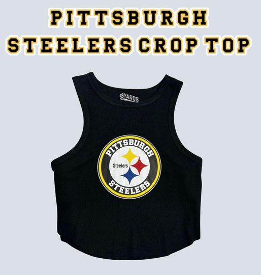 Discover Pittsburgh Steeler Game Day Crop Top, Ribbed Football Top, Retro Font Football Crop Top, Gifts for Her, game day shirt, Sports team shirt