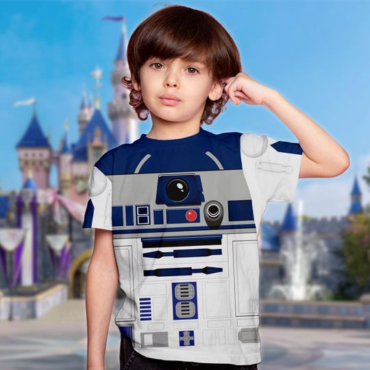 Discover R2- D2 Robot Starwars Galaxy Edge's Characters Costume Men 3D Shirt