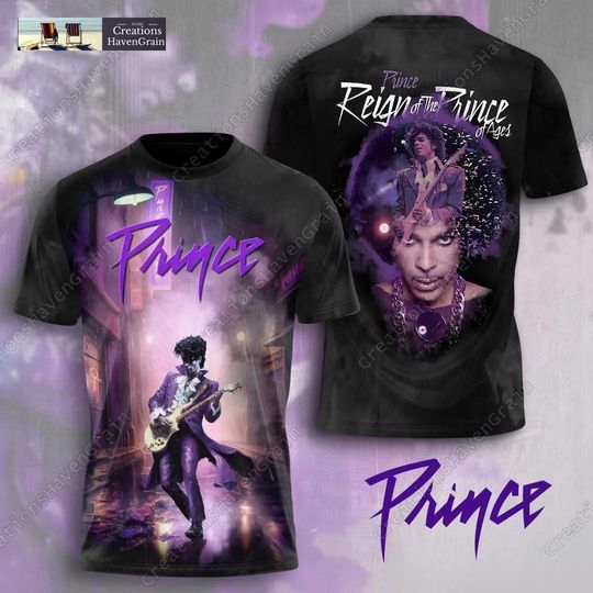 Discover Halloween Pur Rain 3d Shirt, Prince Purple Concert 2024 T-Shirt, Rock Music