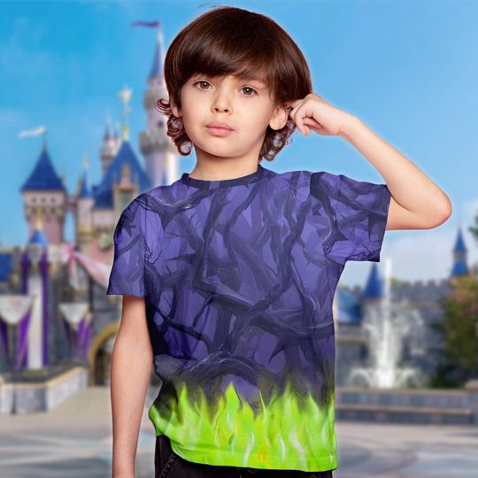 Maleficent All Over Print 3D T-Shirt, Sleeping Beauty Cosplay Halloween Costume Shirt