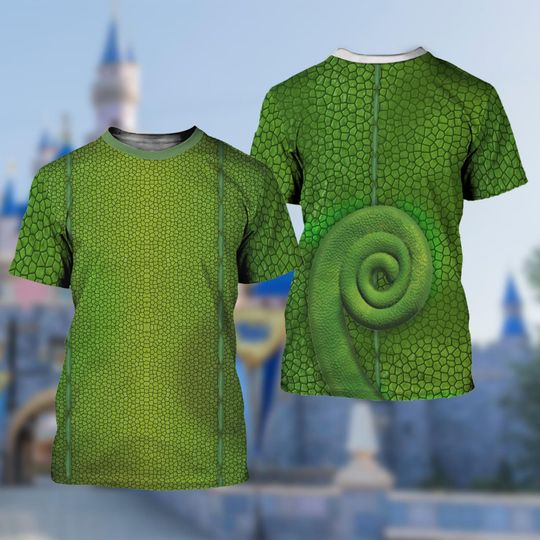Discover Tangled Pascal Costume T-Shirt, Green Pascal Cosplay Costume Tee