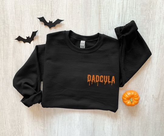 Discover Embroidered Dadcula Halloween Sweatshirt, Embroidered Halloween Pullover