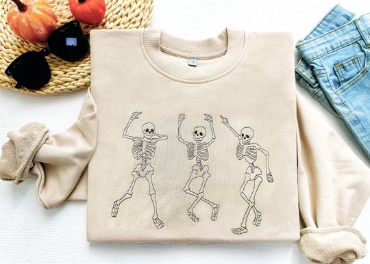 Dancing Skeletons Halloween Shirt, Skeleton Halloween Sweatshirt