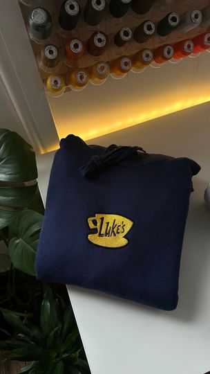 Luke's Diner Sweatshirt Gilmore Girls Stars Hollow Connecticut Embroidered Sweatshirt
