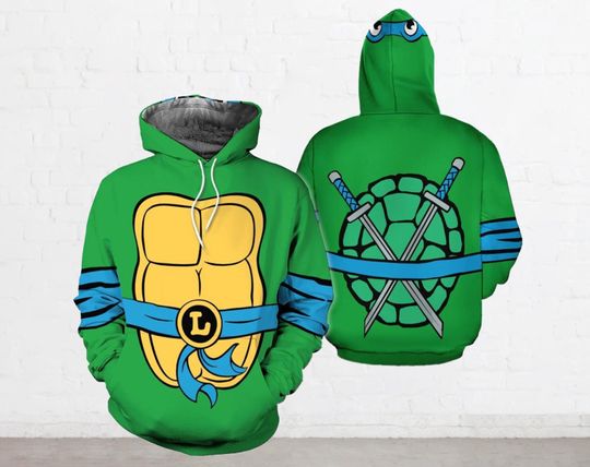 Leonardo Turtle Hoodie 3D, Turtle Halloween Hoodie 3D, Turtle Shirt 3D