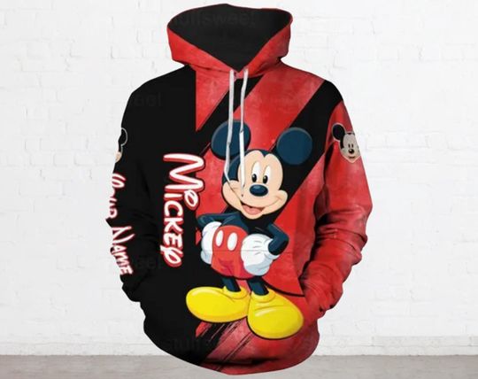 Cute Disney Mickey 3D Hoodie, Funny Mickey 3D Hoodie, Disney Halloween 3D Hoodie