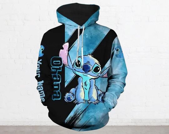 Cute Stitch Disney 3D Hoodie, Funny Stitch 3D Hoodie, Stitch Halloween 3D Hoodie