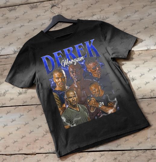 Discover DEREK MORGAN Vintage T-Shirt, Homage Retro 90s Graphic, Ideal Gift for TV Show / Movies Enthusiasts