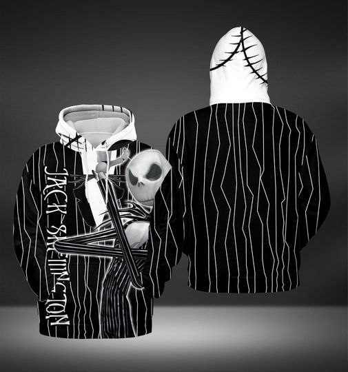 Discover Costume Jack Skellington 3D Hoodies, Nightmare Before Christmas Hoodie