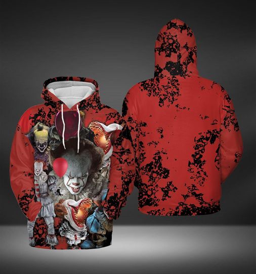 Pennywise 3D Hoodies, Horror IT Hoodies, Horror Movies Hoodies