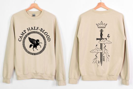 Camp Half Blood Shirt Sweatshirt and Hoodie, Back and Front Printed Percy Jackson Tee, Camp Jupiter Shirt