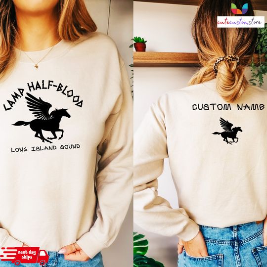 Custom Name Camp Halfblood Double Side Unisex Sweatshirt, Percy Jackson Hoodie, Long Island Sound Sweater