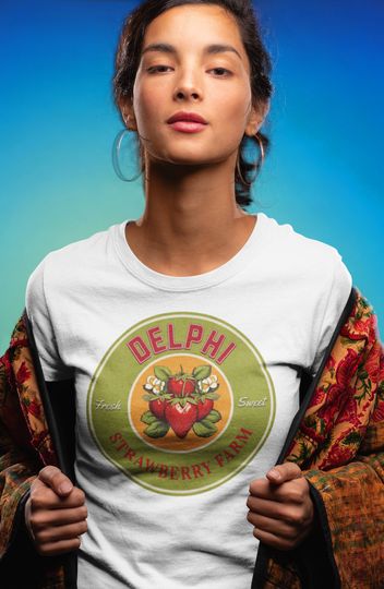 Discover Delphi Strawberry Farms T Shirt | Graphic Tee, Bookish Shirt for Bookworms and Book Lovers